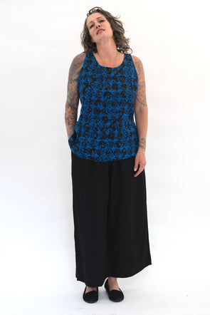 Raquel Palazzo Pant / Black Linen