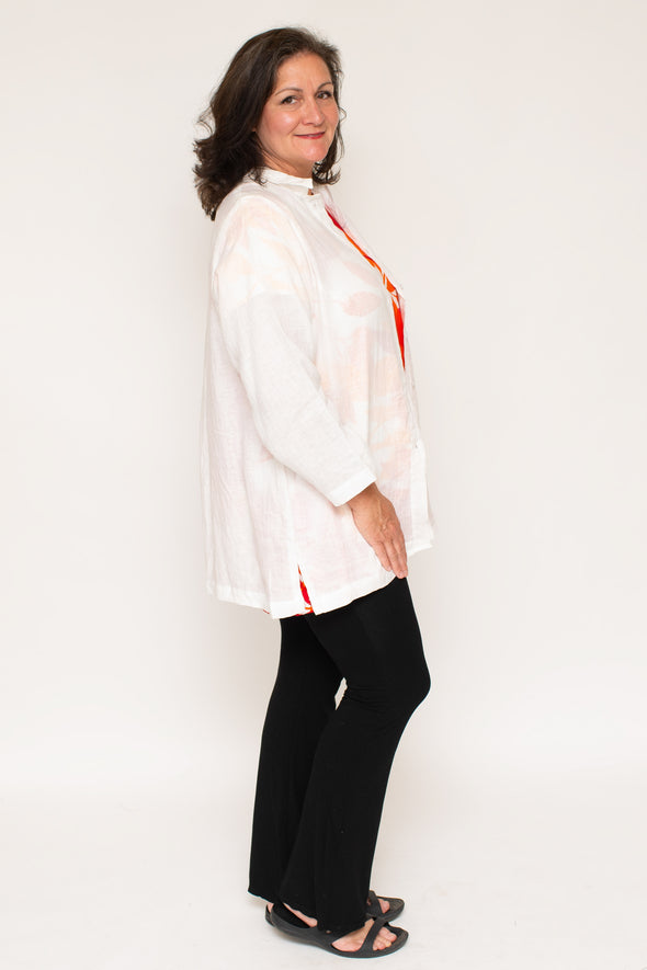 Bardot Shirt / White Linen