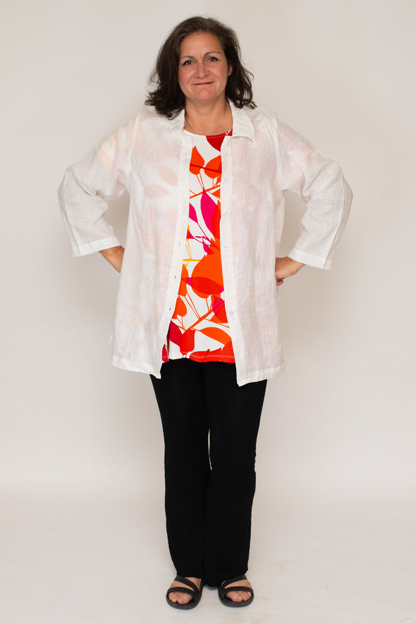 Bardot Shirt / White Linen